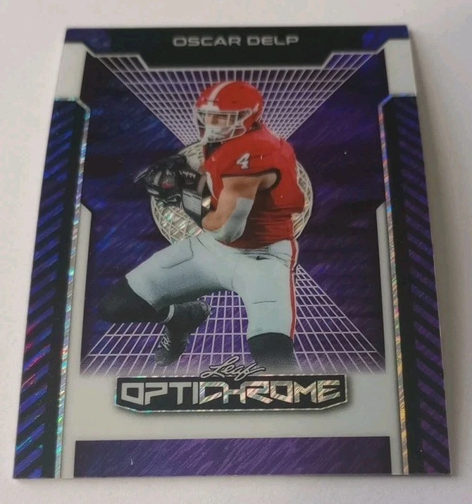Oscar Delp 2025 Leaf Optichrome Purple 🟣 Shimmer Base Card 1/1 Georgia Bulldogs - Image 3 of 3