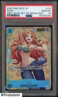 2025 ONE PIECE NAMI MINI TIN PACK SET VOL.2 P 112 SERIALIZED #0342 PSA 10