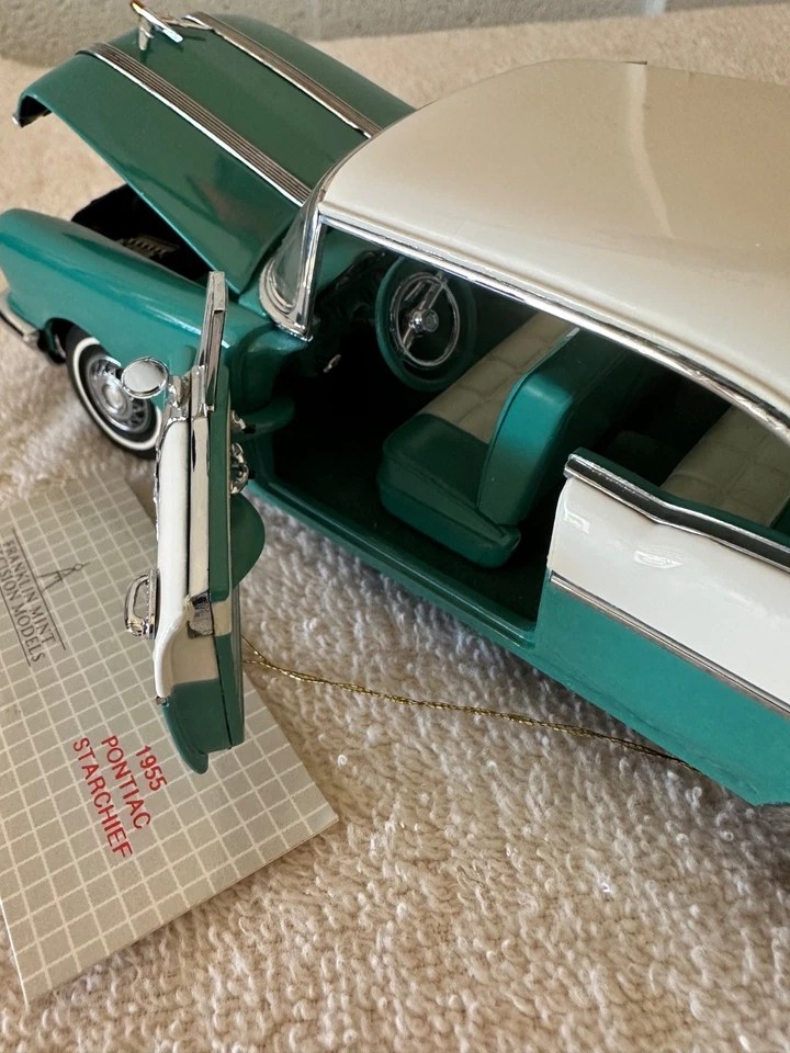 Pontiac Star Chief 1955 Franklin Mint - verde azulado blanco 1:24 Foto 4 de 4