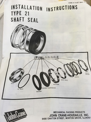 Crane Pumps Repair Kit Shaft Seal Type 21 13200E8806