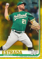 Marco Estrada 2019 Topps Update Walgreens Yellow Parallel US290 Athletics