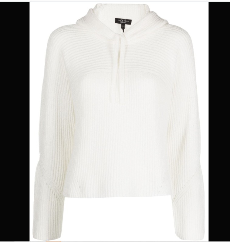 RAG & BONE 売れ筋商品|||ラグアンドボーン ニット&セーター アウター レディース Sweaters White RAG & BONE Sunny Cotton Hoodie NEW $315 Relaxed Fit Sweater