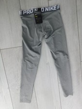 NWT NIKE PRO Dri-Fit Gray Stretch Training Compression Tights/ Pants - Boys L
