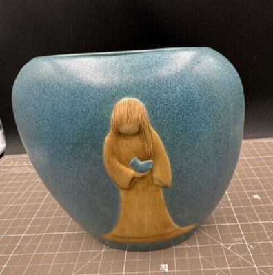 Jack Black Navajo Blue Willow Holding Dove Southwestern Pottery 1987