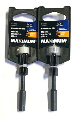 Maximum 1/2'' Forstner Drill Bit Wood Drilling Serrated Edges 2 Pack