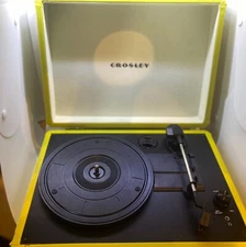 Crosley Cruiser Deluxe Vintage 3 Speed CR8005A-GR,Suitcase Stereo Turntable