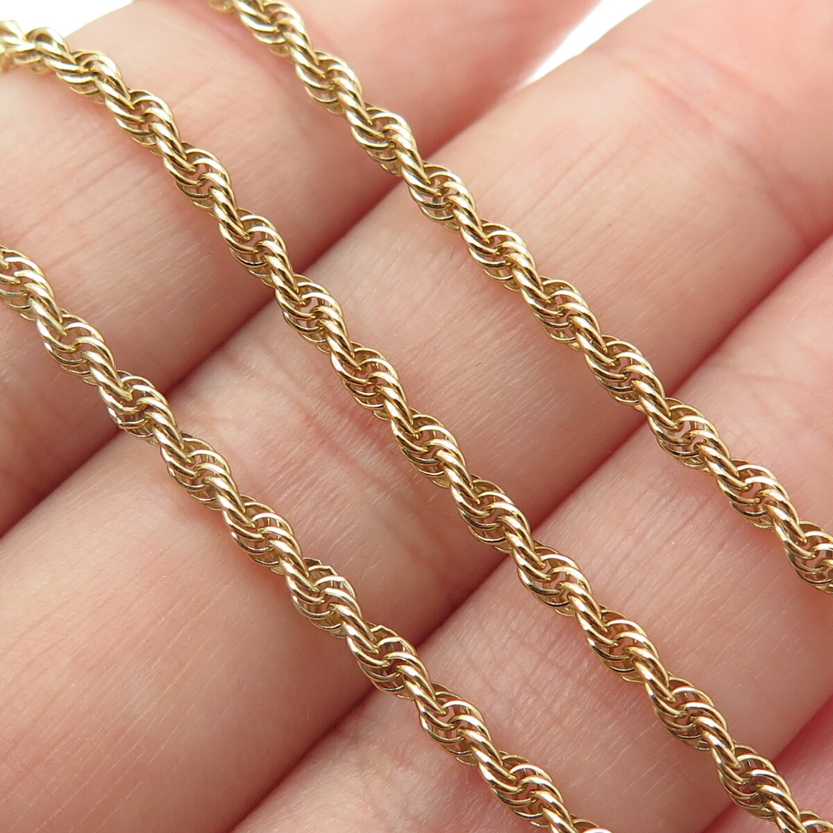 925 Sterling Silver Gold Plated Canada Twisted Rope Chain Necklace 24