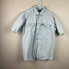Wrangler Riggs Workwear Shirt Mens XLT Khaki Cotton S/S Rip Stop Pockets