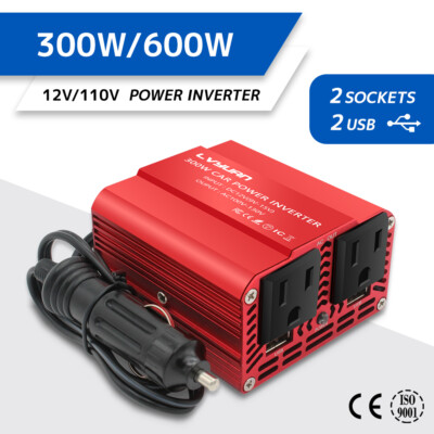 300W 600W Power Inverter Car Converter DC 12V AC 110V 120V 