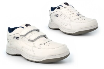 Mens Wide Fit Trainers Mens Coated Leather Trainers Size 13 Size 14 White  Shoes UK