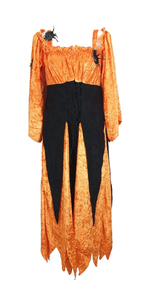 H56) KONFETTI MODELLE Halloween Kürbis Kleid Fasching Gr. 48