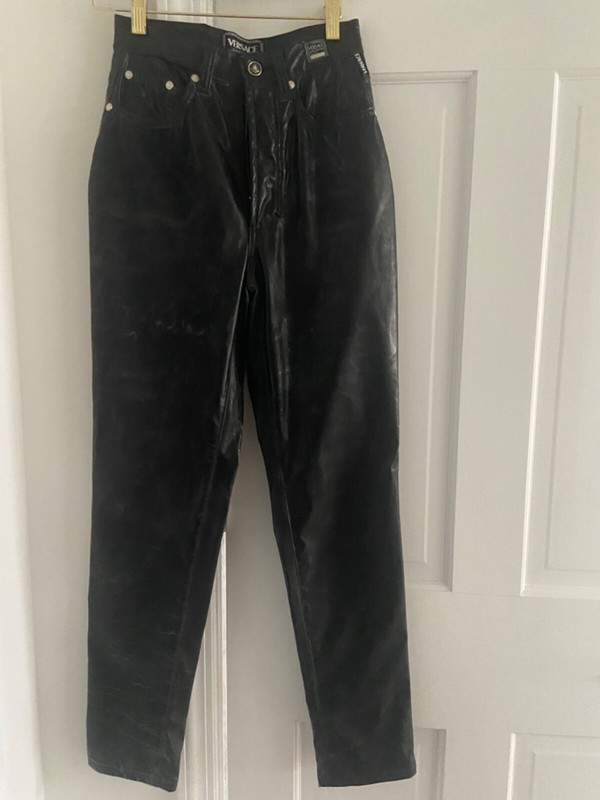 Versace Jeans Couture Vintage  Faux Leather High Waisted Skinny Jean Vintage 26