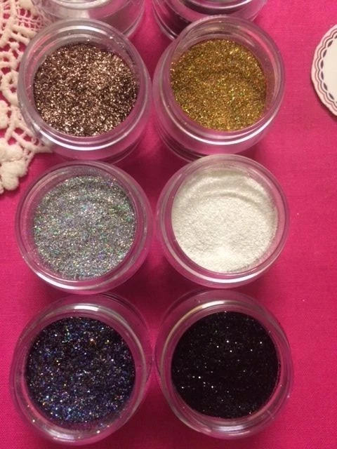 Disco Cake™ JUEGO NEGRO Y DORADO 10 COLORES (5 gramos cada uno) decoración brillo polvo Foto 3 de 4