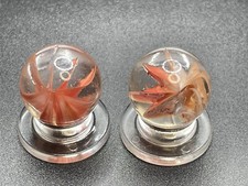 Two HTF 8 Vein Hybrid Cat's Eye Marble Vintage Marbles