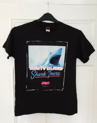 Vintage Jaws T-Shirt Amity Island Shark Größe Small Universal Studios 