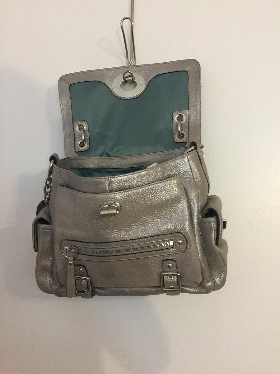 Coach Sydney Limited Edition Metallic Silver Pebbled Leather