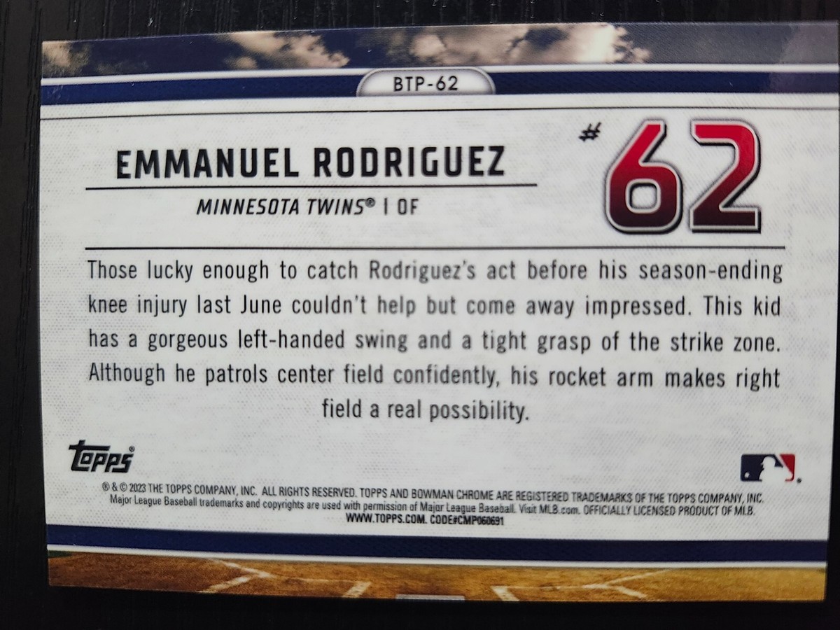 2023 Bowman Chrome Emmanuel Rodriguez Top 100 Green /99 #BTP-62 