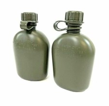 2 Pack USGI Quart Canteen, US ARMY Heavy Duty Plastic Bottle, Olive Drab