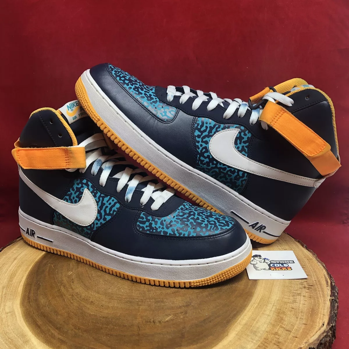 NIKE AIR FORCE 1 HIGH TURBO GREEN BLUE TEAL ORANGE 315121 409 Size 13 eBay