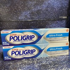 2X PoliGrip Super Denture Adhesive Cream - 2.4 OZ Ea Mint Flavor - 04-26 