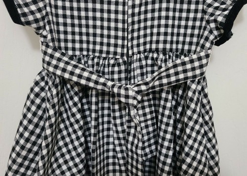 Bonnie Baby Girls Short Sleeve Swing Dress Black/White Gingham Plaid Sz 18M - Picture 7 of 10