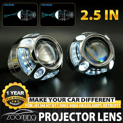 2.5'' VER 8.1 HID Bi xenon Projector Lens RGB LED Angel Eyes