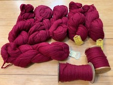 Yarn Lot Paterna Tapestry Yarn 6 qty 4 oz Hanks 2 spools Carmine Red