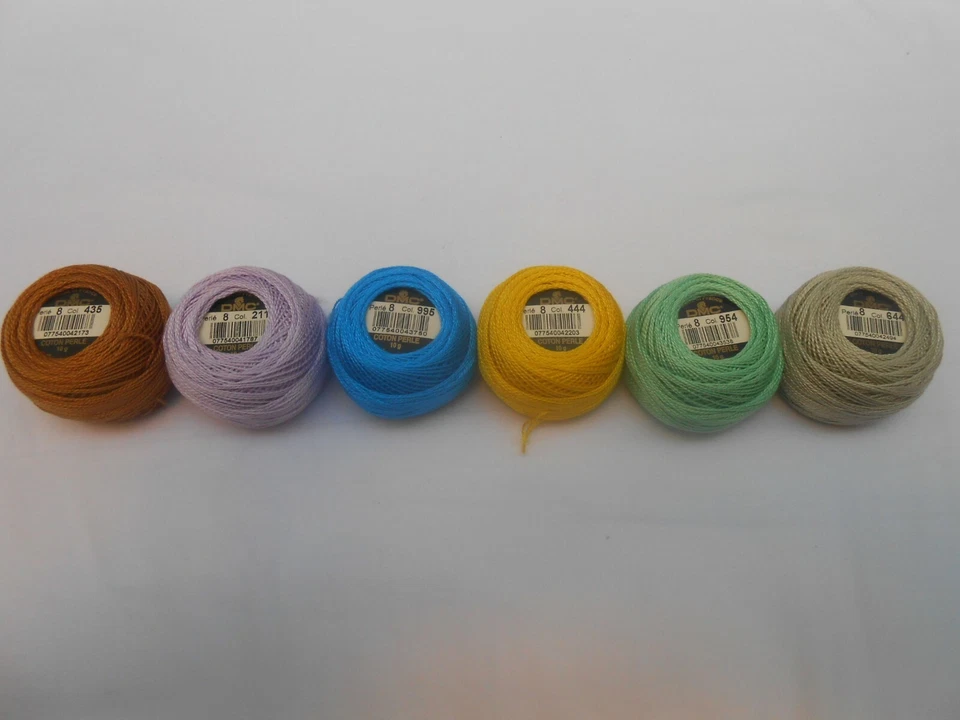 Pack of 6 DMC Perle 8 Cotton Balls Assorted Colours - colours may vary - Image 2 of 2