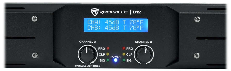 Rockville D12 5000w Peak/1400w RMS Power Amplifier 2 Channel Class D Pro/DJ Amp - Image 3 of 4