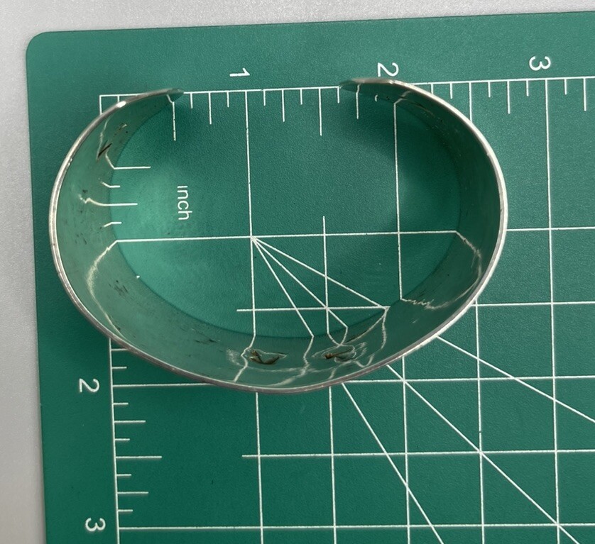 Unsigned Handmade Sterling Silver Cuff Bracelet F… - image 3