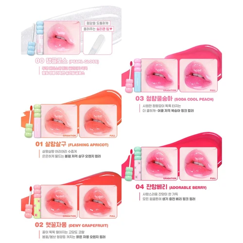 COLORGRAM Fruity Glass Tint 2.8g 10 Colors K-Beauty - Picture 4 of 18