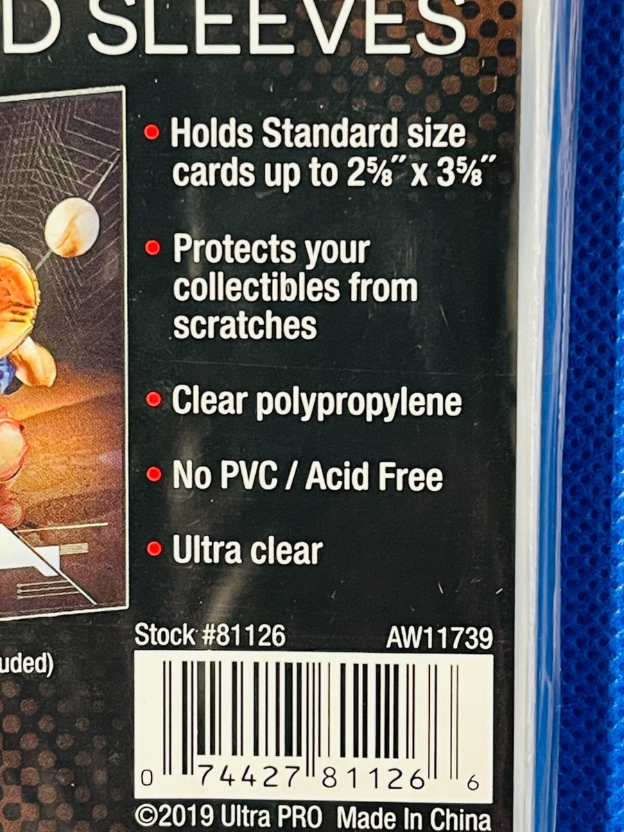 ultra pro 2-1/2 x 3-1/2 soft card sleeves 100ct pack Amazon.com: Ultra Pro 100 Pcs Soft Card Sleeves, 2 5/8 x 3 5/8-Inches Pack  of 1 (Package may vary) : Toys & Games main image 0