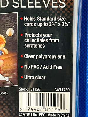 Standard Size Card Sleeves Ultra Pro Soft Penny Card Sleeves 3x4 Inch, Acid-Free, Clear Protection For Trading Cards 100 Pack Sleeves Standard Size Card Sleeves Ultra Pro Soft Penny Card Sleeves 3x4 Inch, Acid-Free, Clear Protection For Trading Cards 100 Pack Sleeves
