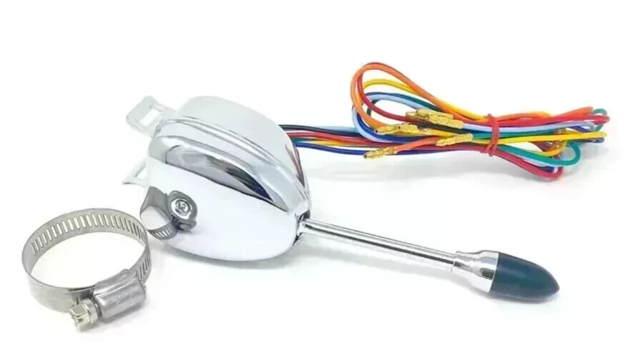 Kit de intermitente y abrazadera de interruptor de señal de giro cromado de 6 voltios para Chrysler 1928-1951 Foto 2 de 4