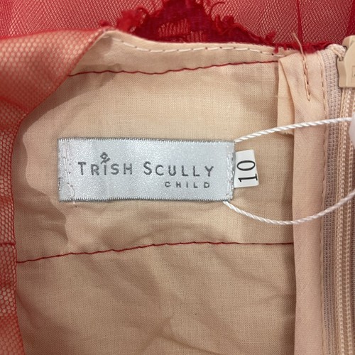NWT Trish Scully Child Adriana Girls Ball Gown Dress Size 10 Red Lace NEW Long - Picture 10 of 11