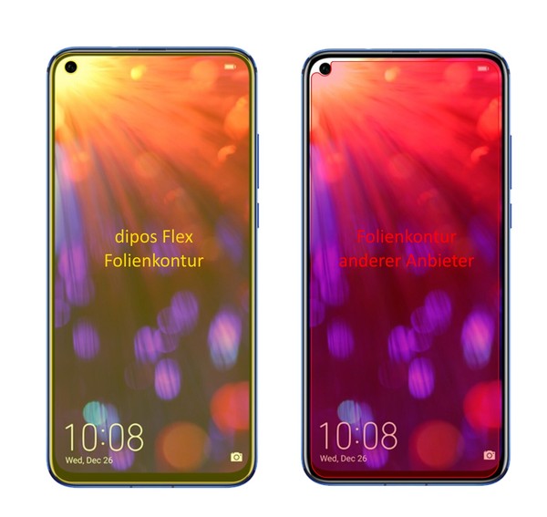 2X Schutzfolie FüR Honor V20 Inkl. Rundung Flex Folie Dipos Display Schutz-image