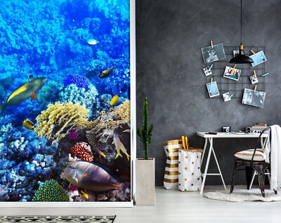 3D Blau Koralle M10886 Tapete Wandbild Selbstklebend Abnehmbare Aufkleber Eve