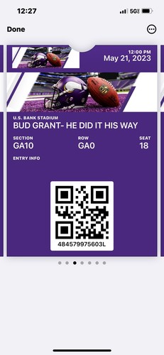 Programa conmemorativo de subvenciones Minnesota Vikings Remembering Bud 5/21/23 EE. UU. - Imagen 3 de 12