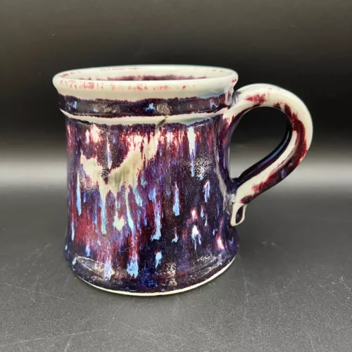 Edgecomb Pottery Studio Art Purple Drip Glaze Coffee Tea Mug Maine Signed