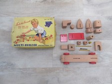 Vintage Nicol Toys Multi Builder wooden blocks train construction kit No MBI