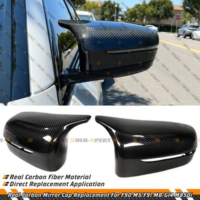 For BMW F90 M5 F91 F92 M8 G14 M850i Real Carbon Fiber Mirror Caps Replacement