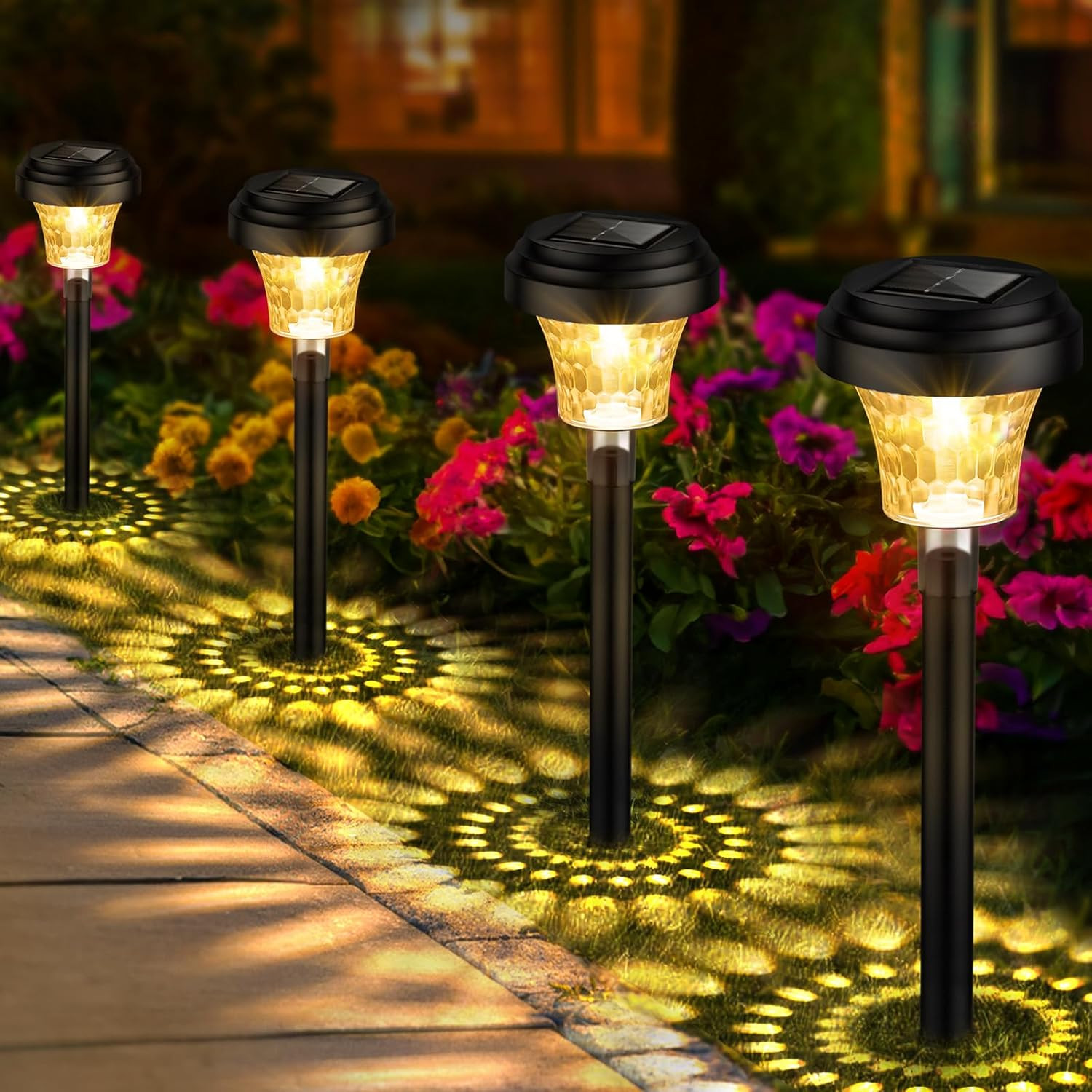 Set 8 Lampade Solari da Giardino - Illuminazione LED Esterno Luce Calda - 1