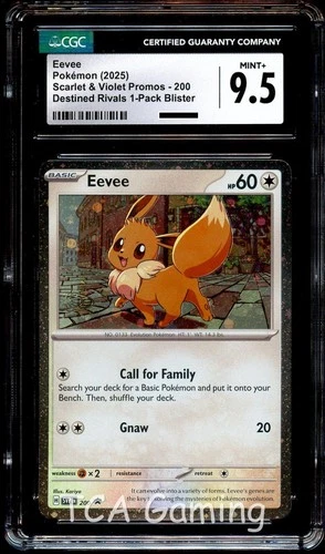 CGC 9.5 MINT+ Eevee 200 SVP Black Star COSMOS HOLO PROMO SVP200 Pokemon Card