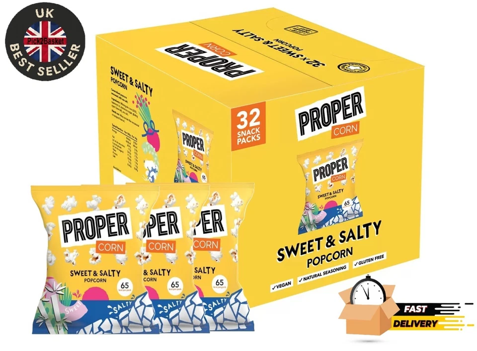 Proper Corn Popcorn Sweet & Salty Mixed Case 32 x 14g