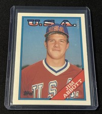 1988 Topps Traded Tiffany Jim Abbott Rookie Card USA RC #1T. rookie card picture