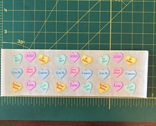 Sandylion Vintage Conversation Hearts Stickers - 3 Squares - Kiss Love XOXO