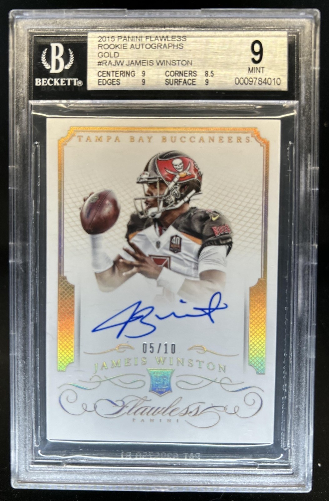 Jameis Winston Panini Flawless Rookie Autographs #RAJW Gold