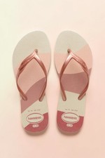 Havaianas Girls Rose Gold Flip Flops UK 1-2 EU 33 34 Fantasia Gloss New