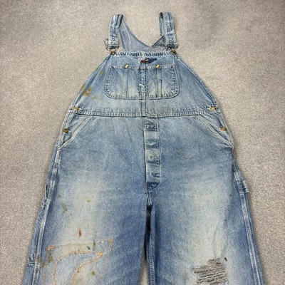 Dickies Latzhose Erwachsene 42x32 blau Latzhose Denim Arbeitskleidung Zimmerm...