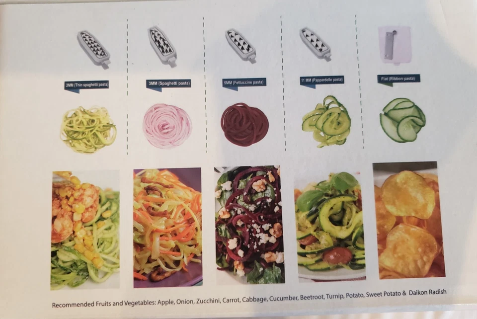 Компактный складной спирализатор для овощей Lynworth с 5 лезвиями модель CS5-100 новый в коробке 🥒🥔 - Изображение 2 из 2